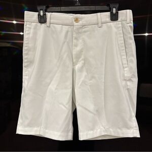 Peter Millar White Flat Front Men's Shorts